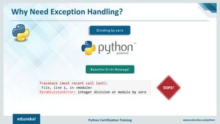 Exception Handling In Python | Exceptions In Python | Python ...