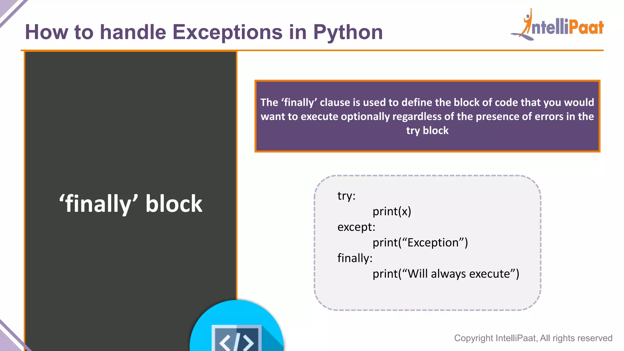 Exception handling in python | PPT