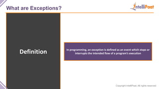 Exception handling in python | PPTX | Programming Languages | Computing