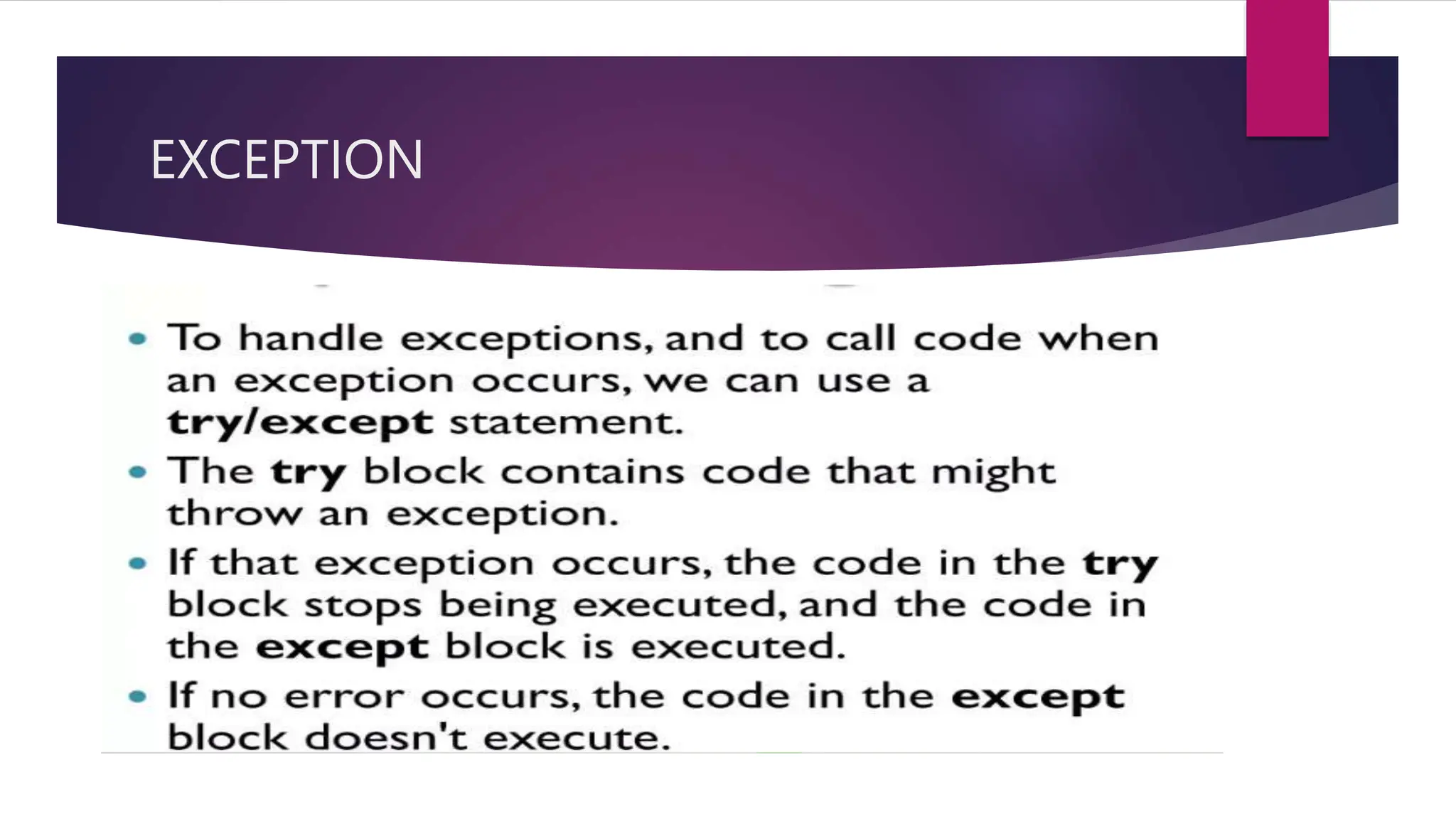 EXCEPTION HANDLING IN PYTHON For students .py.pptx
