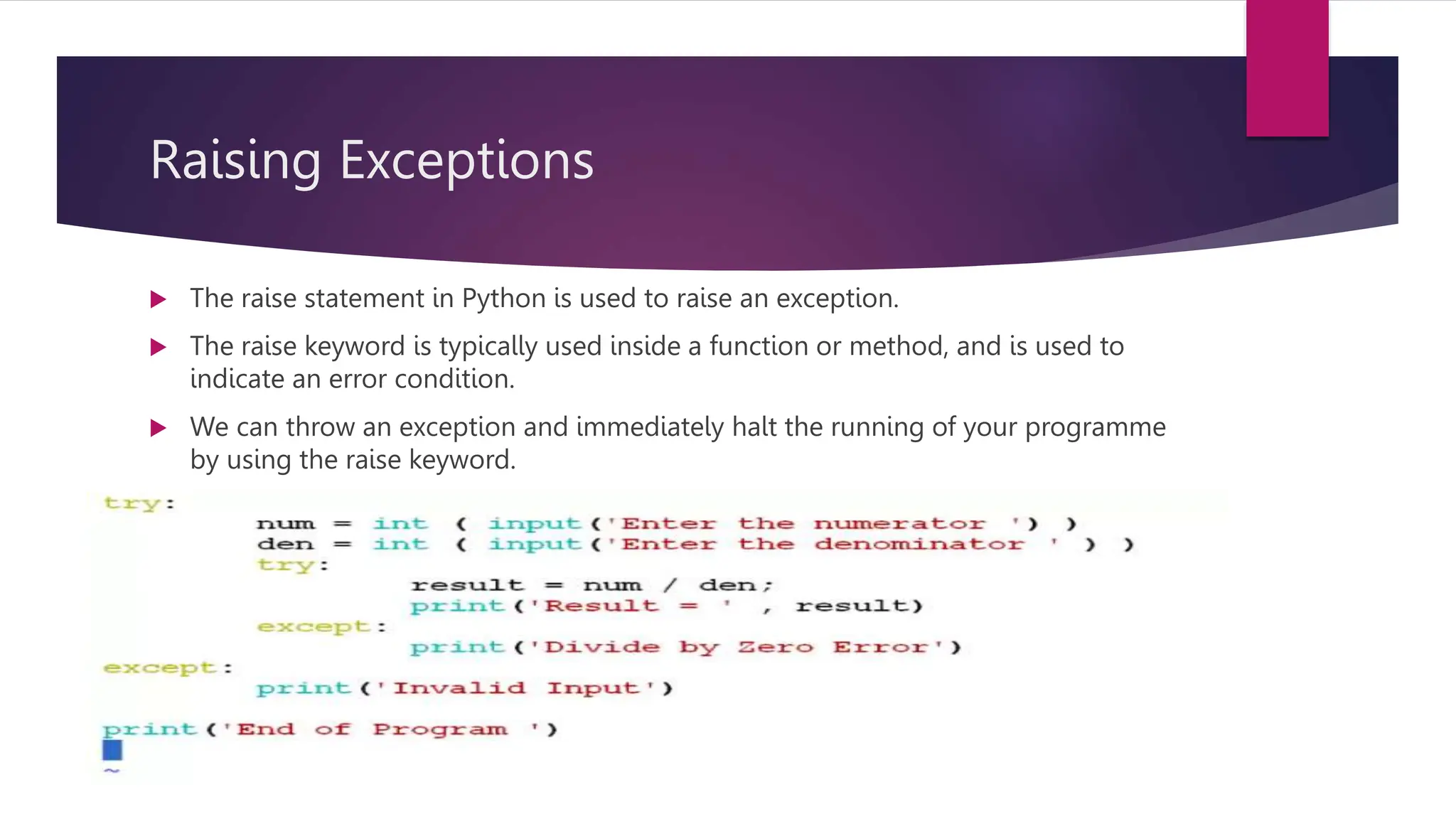 EXCEPTION HANDLING IN PYTHON For students .py.pptx