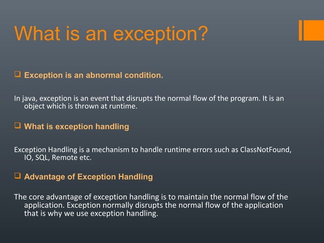 Exception Handling in JAVA | PPT