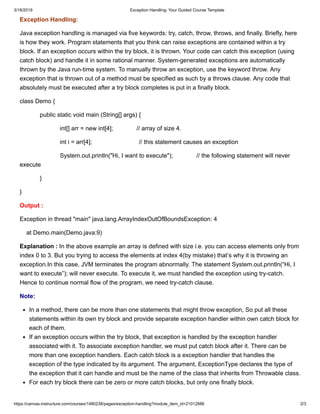 Exception handling basic | PDF