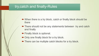 Exception handling in java | PPT