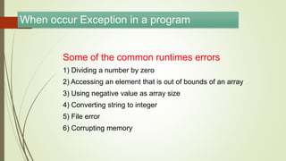 Exception handling in java | PPT
