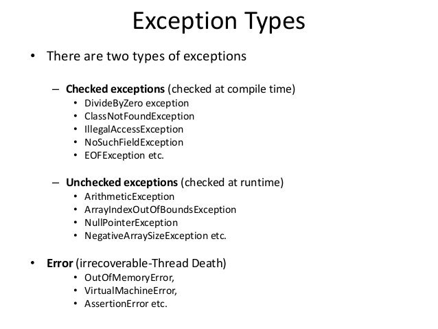 Exceptions