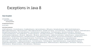 Exceptions and errors in Java | PPTX | Programming Languages | Computing