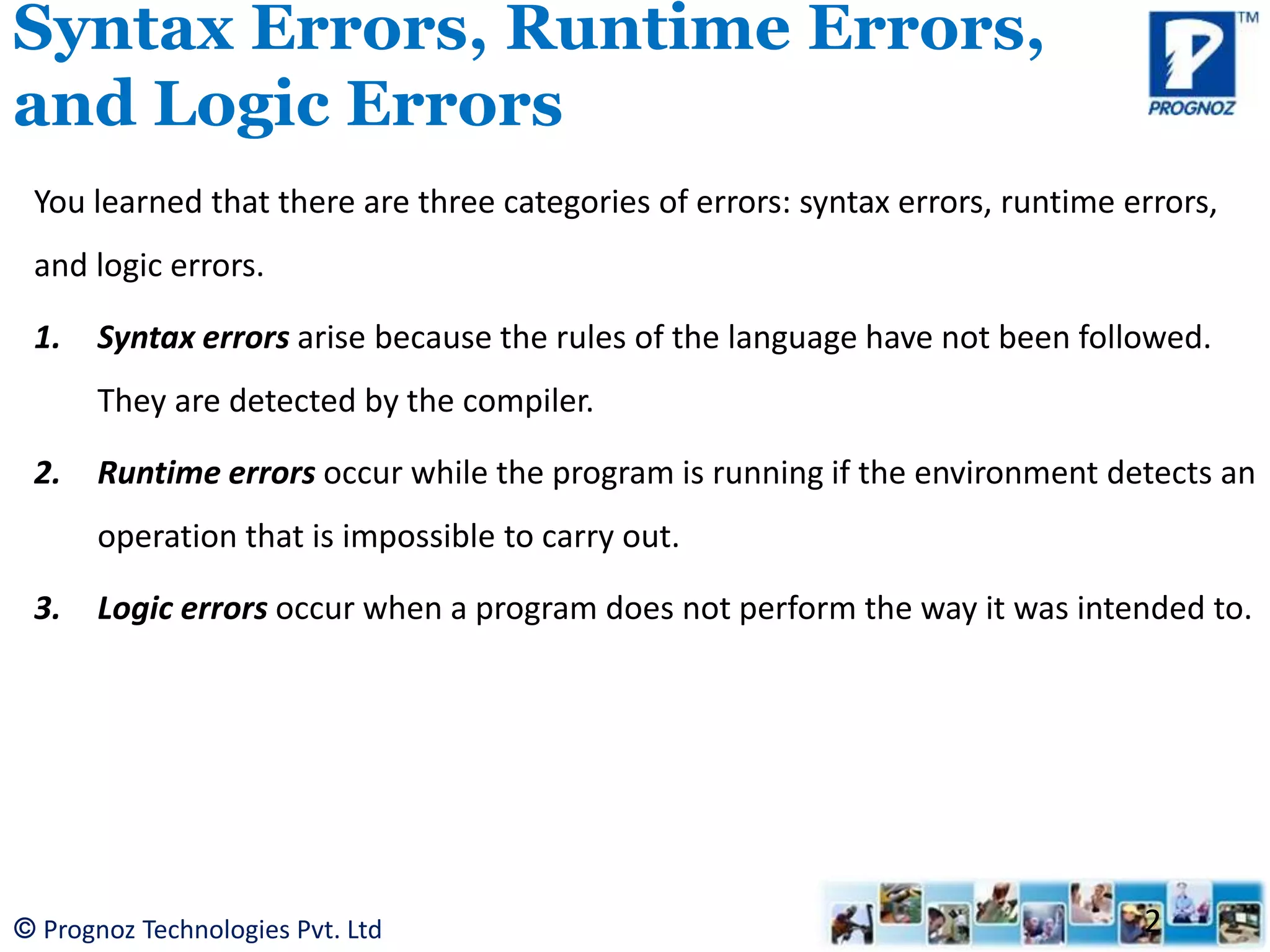 How to handle exceptions in Java Technology | PPT