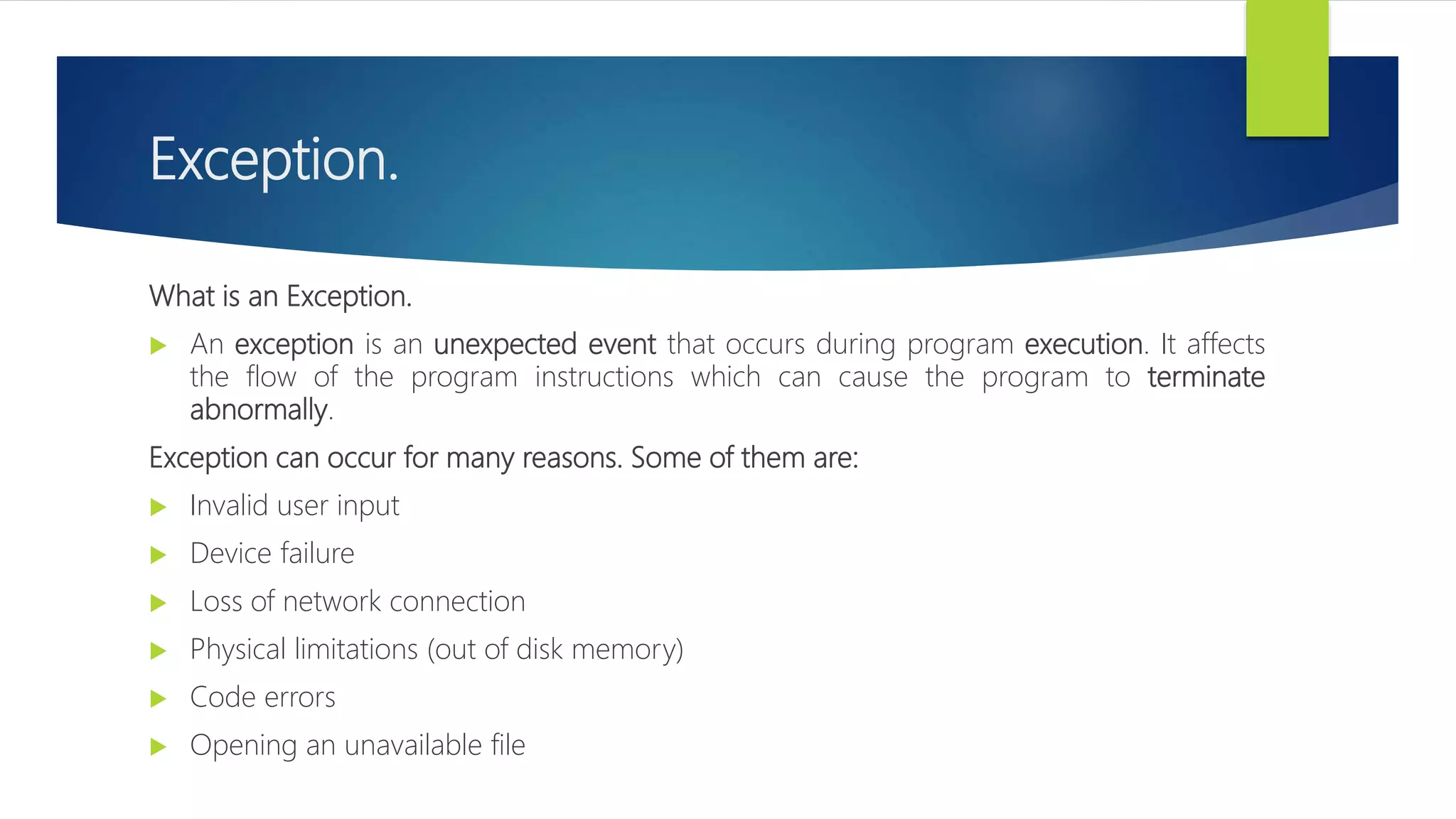 Exceptions handling in java | PPT
