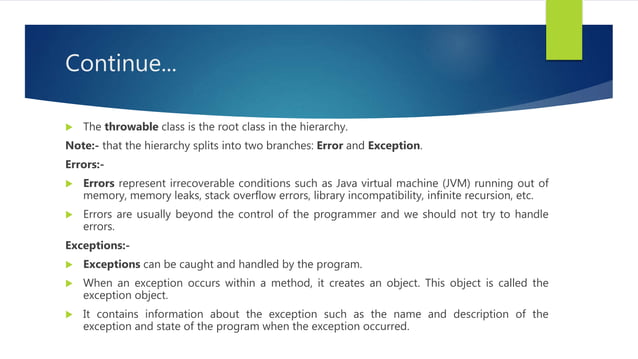 Exceptions handling in java | PPT