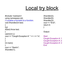 Exceptions in C++exception handling in C++, computer programming.ppt