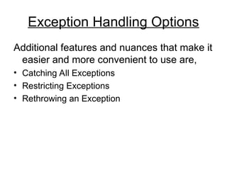 Exceptions in C++exception handling in C++, computer programming.ppt