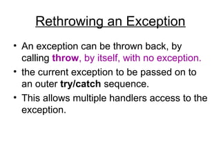 Exceptions in C++exception handling in C++, computer programming.ppt