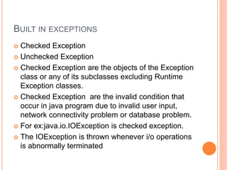 Exceptions in java | PPT