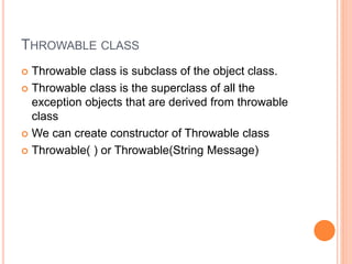 Exceptions in java | PPTX