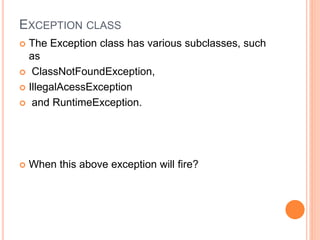 Exceptions in java | PPTX