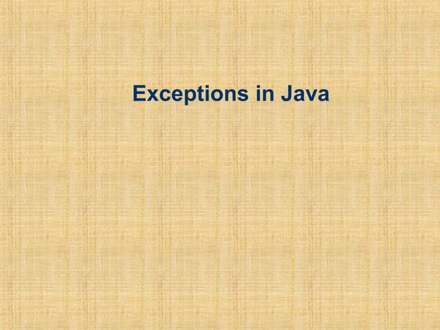Exceptions in java | PPT