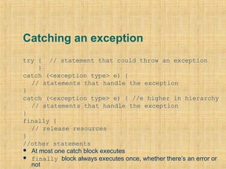 Exceptions in java | PPT image.