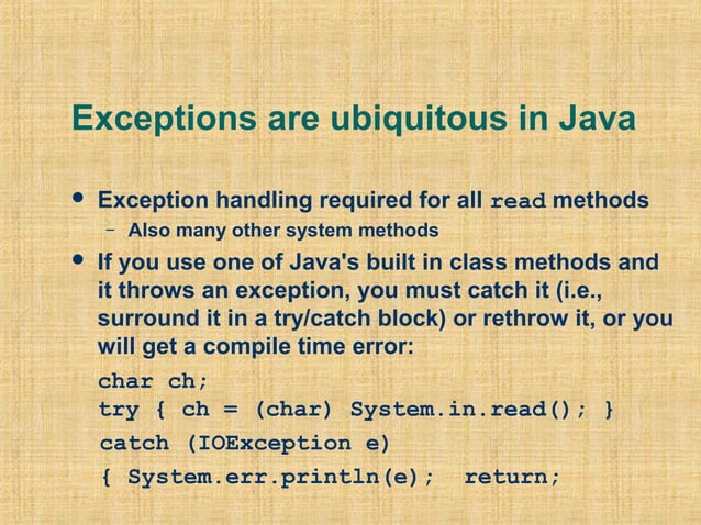Exceptions in java | PPT