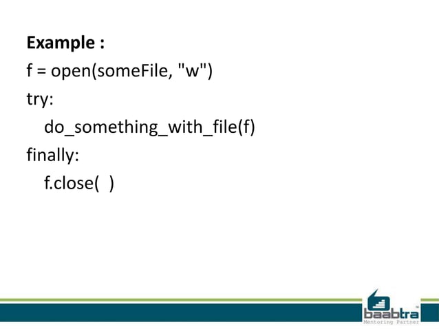 Exceptions in python | PPT