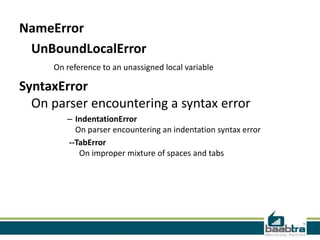 Exceptions in python | PPT