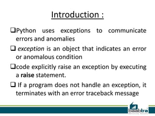 Exceptions in python | PPT