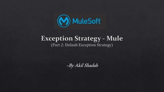Exception strategy part 2 default exception strategy