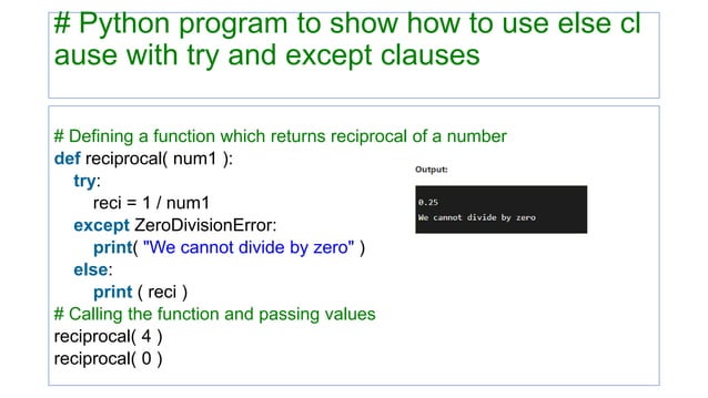 Exception Handling in Python | PPTX | Programming Languages | Computing