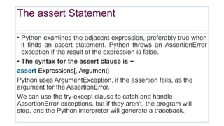 Exception Handling in Python | PPTX | Programming Languages | Computing