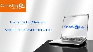 Exchange to Office 365
Appointments Synchronization

 