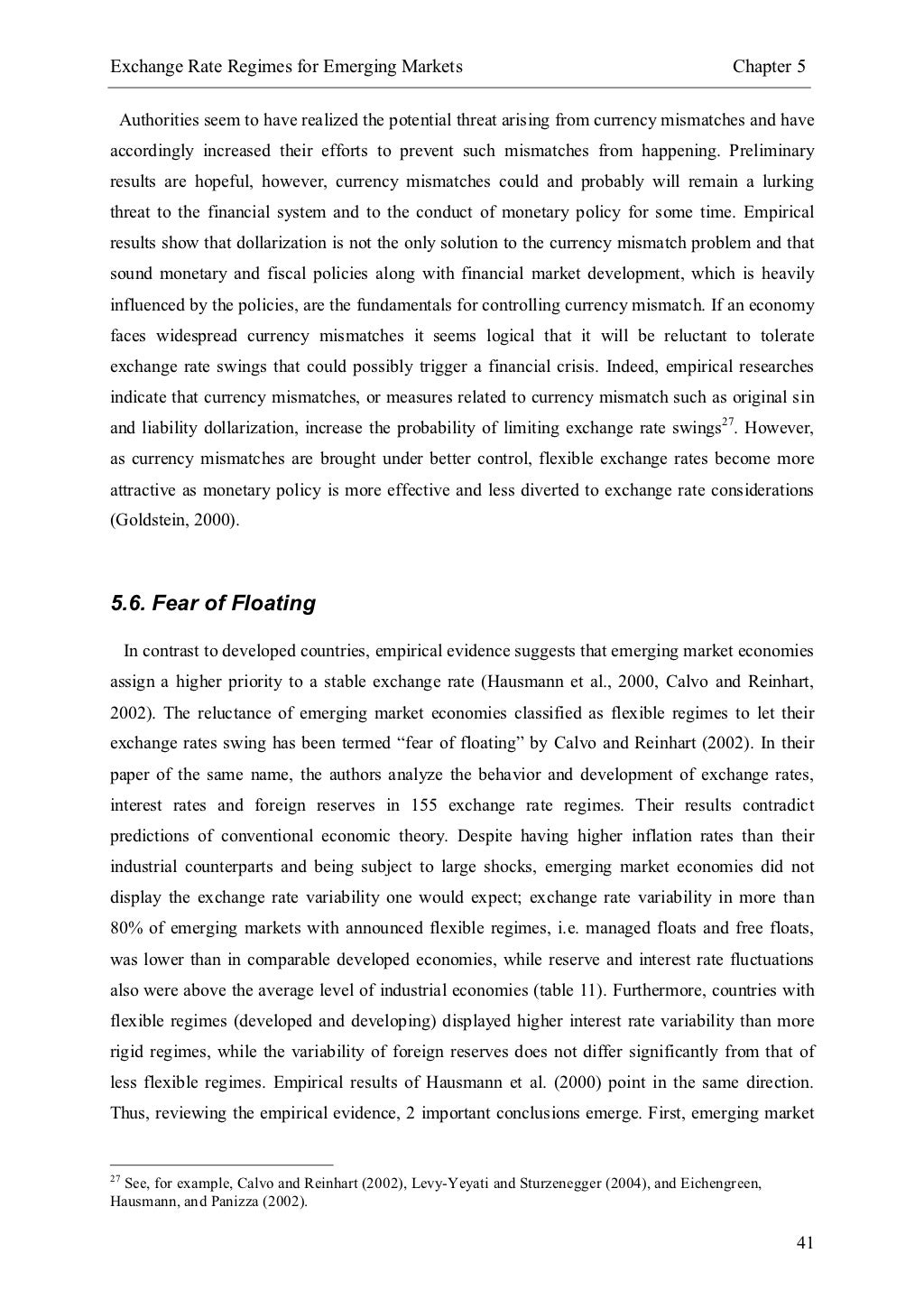 Exchange Rate Regime For Emerging Markets