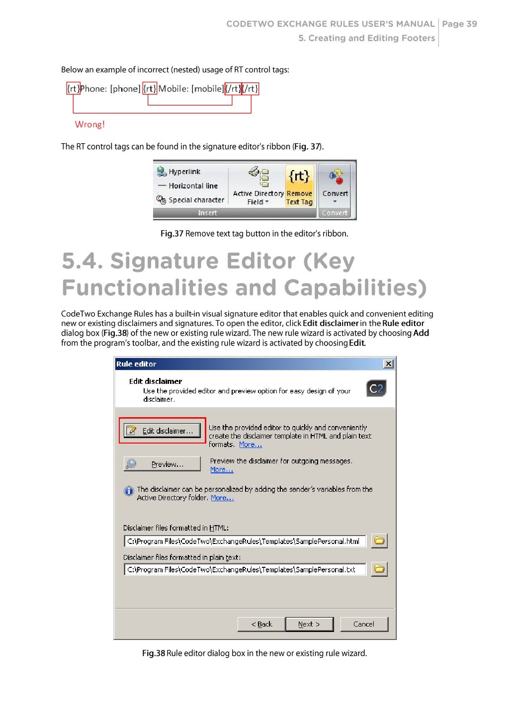 Codetwo exchange rules 2000/2003 users manual Exchange Disclaimer,