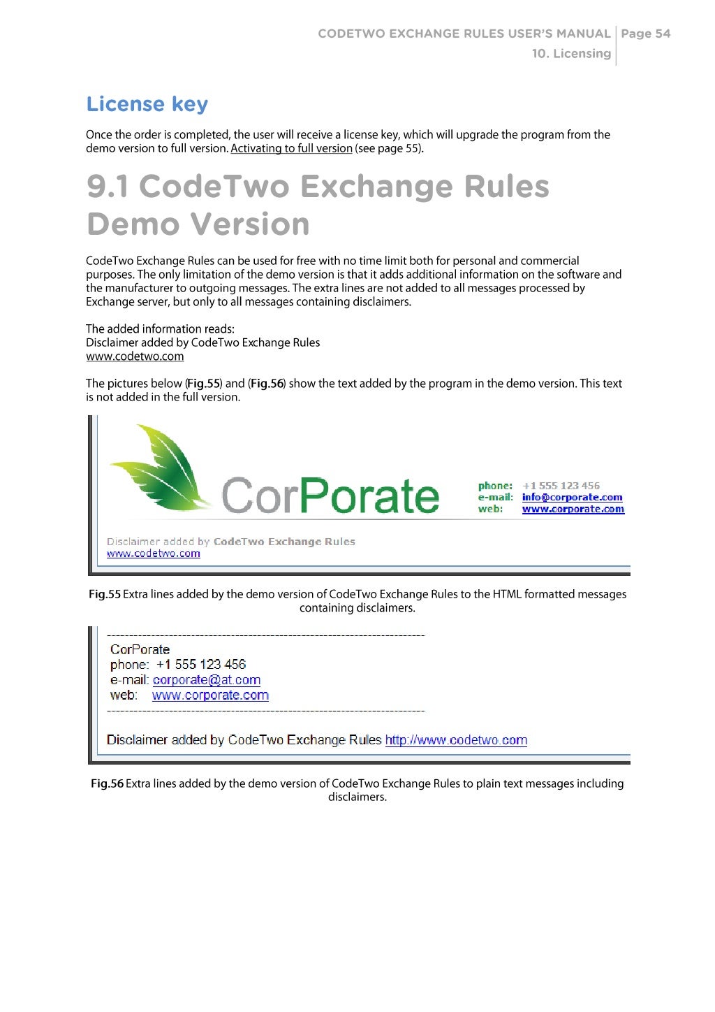 Codetwo exchange rules 2000/2003 users manual Exchange Disclaimer,