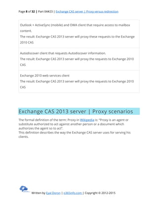Exchange CAS server | Proxy versus redirection | 4#23 | PDF