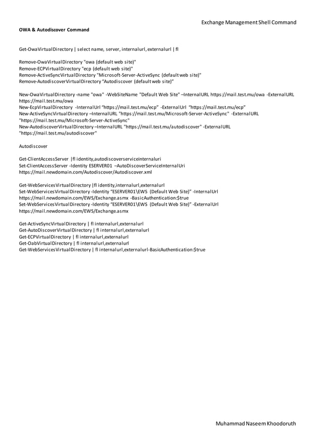 Exchange 2010/2013 Exchange Management Shell Command | PDF