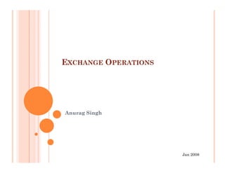 EXCHANGE OPERATIONS




Anurag Singh




                      Jan 2008
 