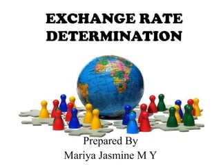 EXCHANGE RATE
DETERMINATION




    Prepared By
 Mariya Jasmine M Y
 