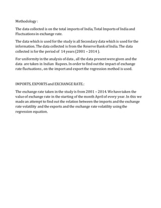 Exchange rate volatality and its impact on trade flow in India | DOCX
