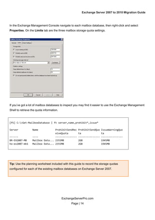 Exchange server 2007 to 2010 migration guide v1.0 planning chapter | PDF