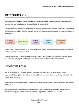 Exchange server 2007 to 2010 migration guide v1.0 planning chapter | PDF