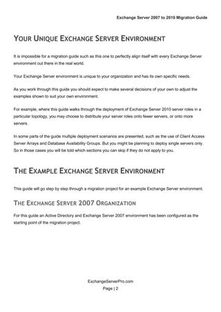 Exchange server 2007 to 2010 migration guide v1.0 planning chapter | PDF