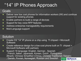 SIP TrunkingLync 2010 Licensing GuideUnites voice, IM, audio, video, and Web conferencing into one application, enabling collaborative, engaging, and accessible interactions from virtually anywhere!ServersClient  Access LicensesClientProvides highly secure and reliable system with easy management tools and lower cost of ownership for IT professionals.Provides highly secure and reliable system with easy management tools and lower cost of ownership  along with high  availability and resiliency. Standard CALInstant Messaging & PresenceEnterprise CALAudio, Video, and Web Conferencing NEW! Plus CALEnterprise Voice TelephonyNew CAL Purchasing Flexibility