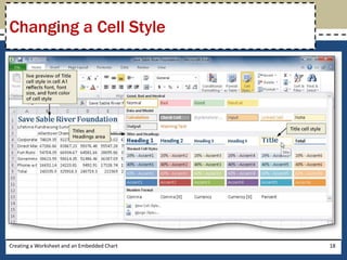 Changing a Cell Style




Creating a Worksheet and an Embedded Chart   18
 