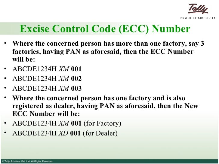 how to do excise accounting for manufacturers in tally erp 9 ecc full form