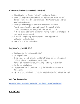 Excise Process Excise tax uae | DOCX