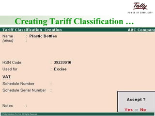 Creating Tariff Classification … 