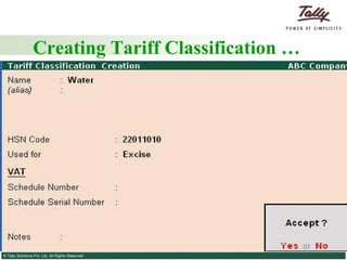 Creating Tariff Classification … 