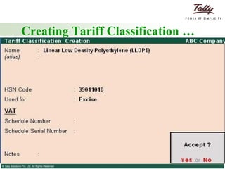 Creating Tariff Classification … 