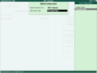 CENVAT Credit Availed 