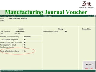 Manufacturing Journal Voucher 
